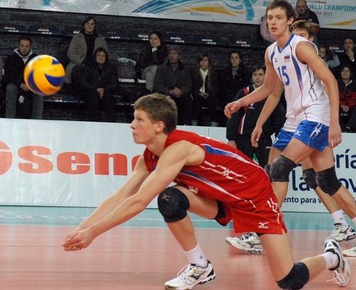Андрей Минин - игрок молодежной сборной России по волейболу