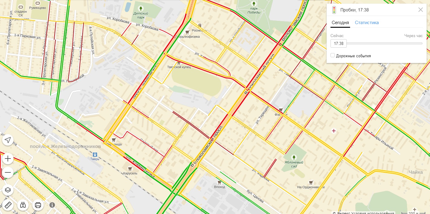 Пробки тверь карта сейчас