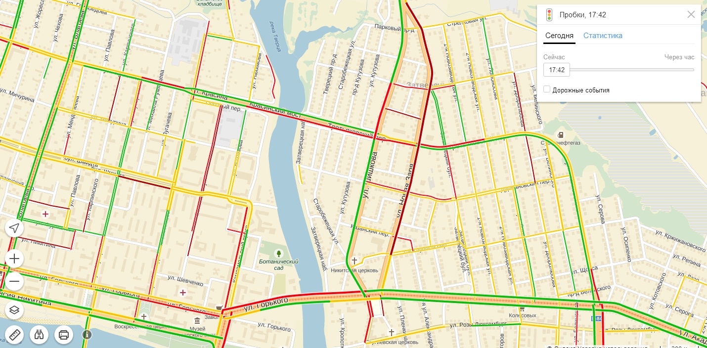 Пробки тверь карта сейчас