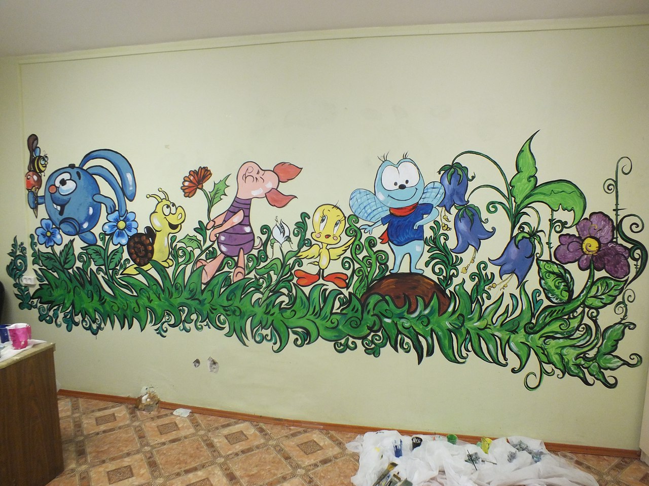 Разрисовка стен в детском саду