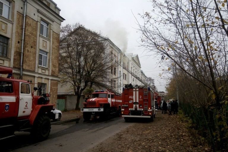 пожар на улице Кирова в Твери