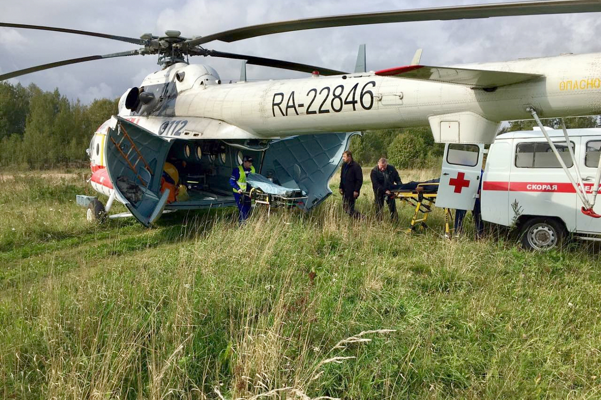 В Тверской области вертолет санавиации совершил экстренный вылет в Бежецк