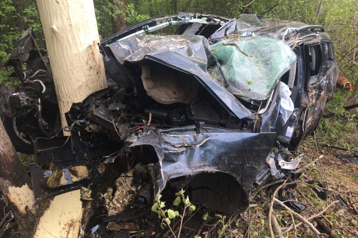 В Тверской области водитель иномарки чудом остался жив после столкновения с деревом на скорости 200 км/час