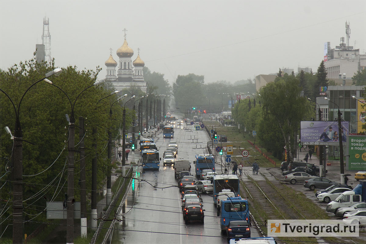 В Тверской области из-за сильных дождя и ветра объявлен жёлтый уровень опасности