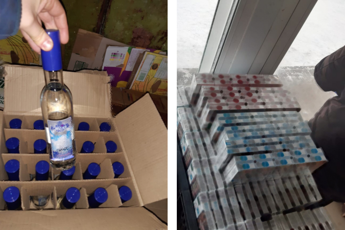 В Тверской области у предпринимателя нашли 160 безакцизных литров алкоголя и почти 2 тысячи пачек сигарет