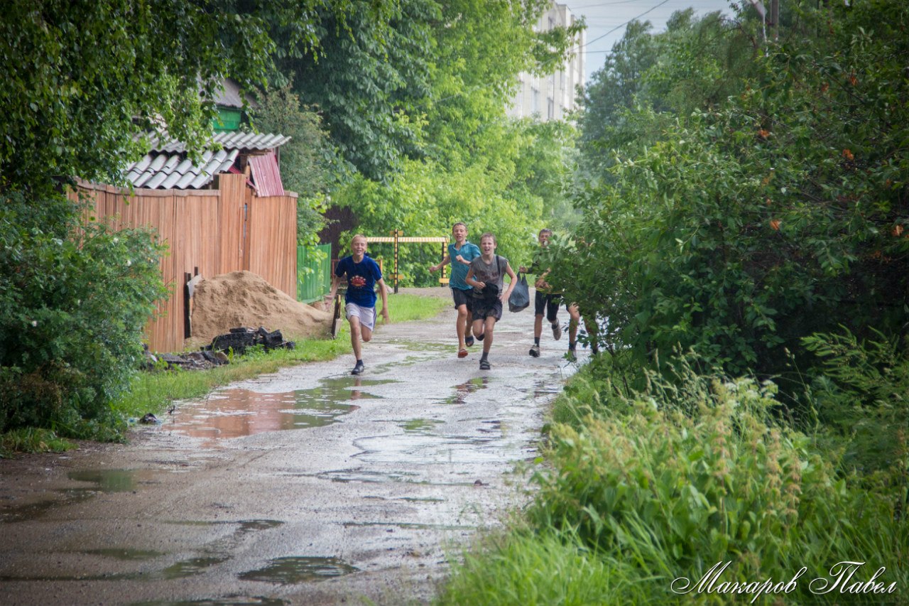 Деревни под дождем