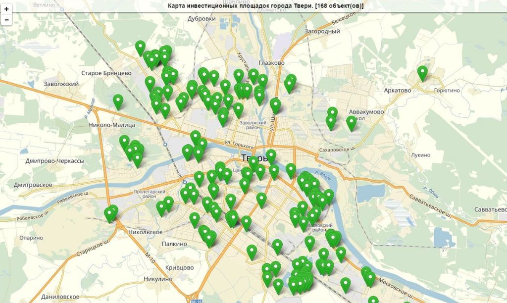 Магазины на карте рядом тверь. Тверь районы города. Инвестиционная карта города. Карта г Твери Заволжский район.