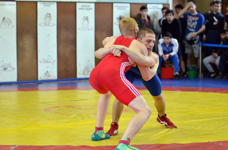 Артем Манасов (в синем трико) завоевал золото чемпионата области 