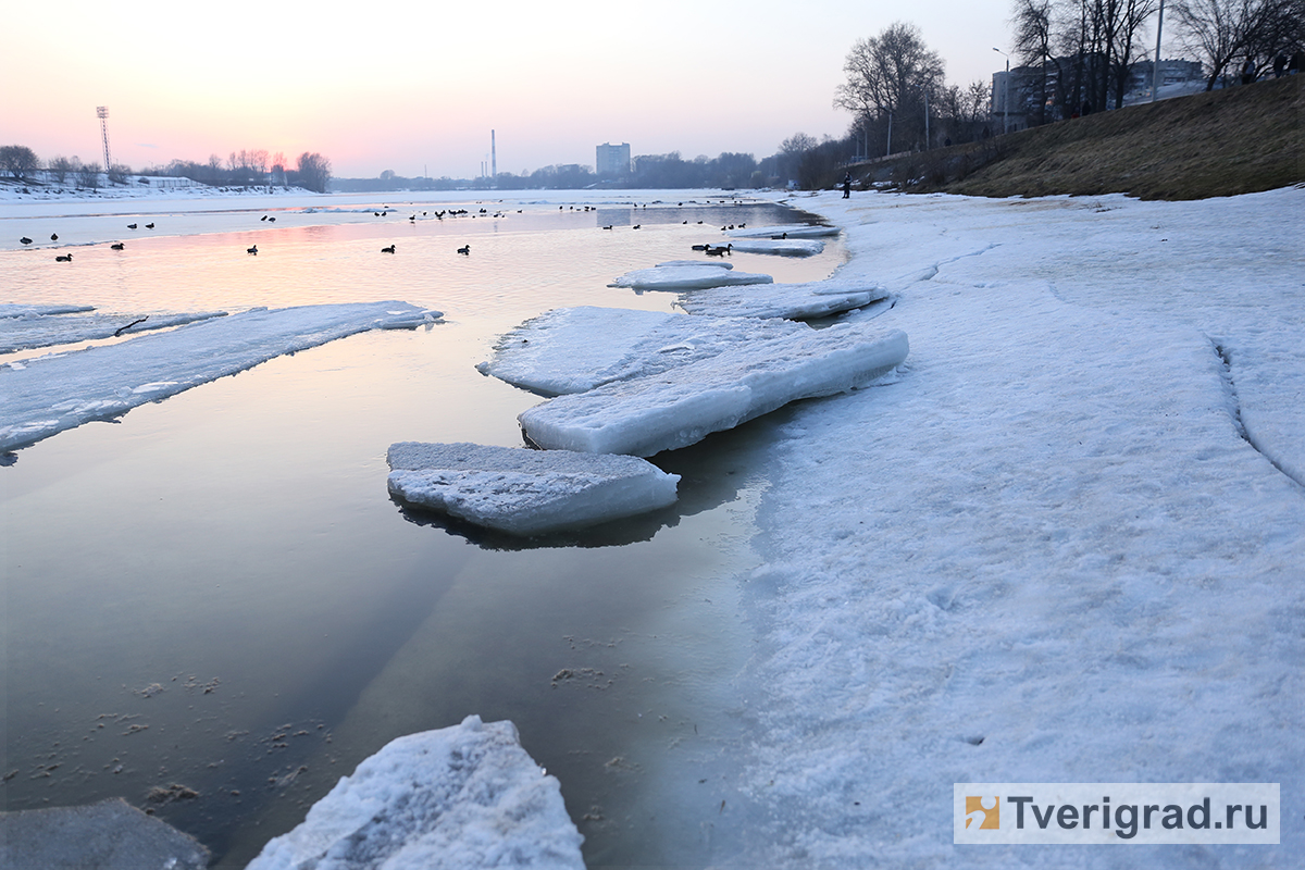 тверь, волга, весна, ледоход