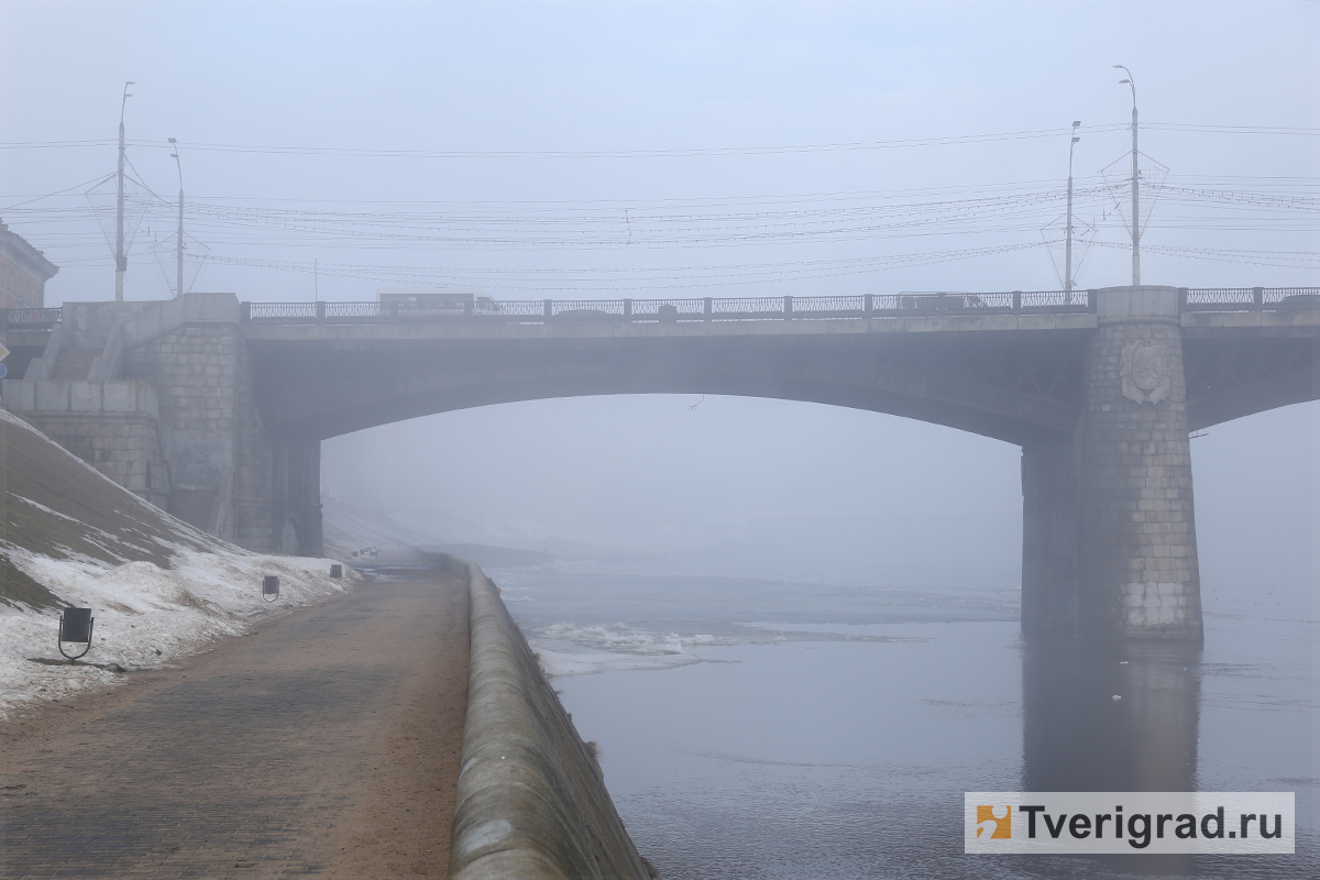 тверь, туман, волга, новый мост