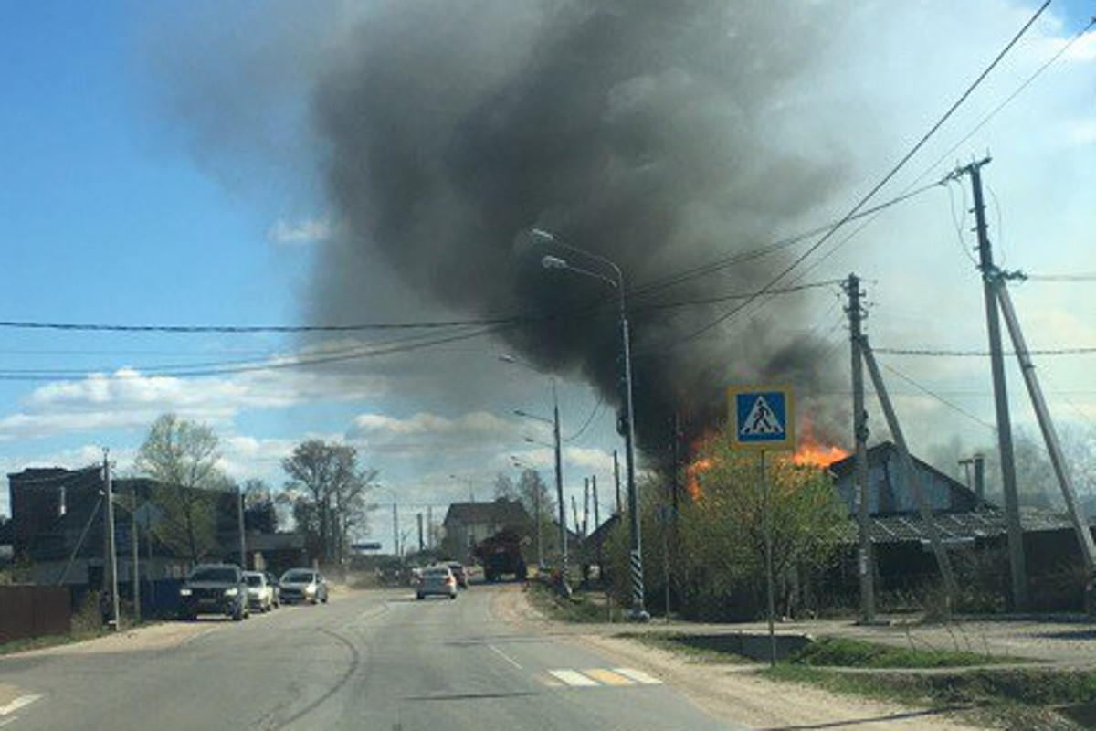 Пожар в деревне вчера