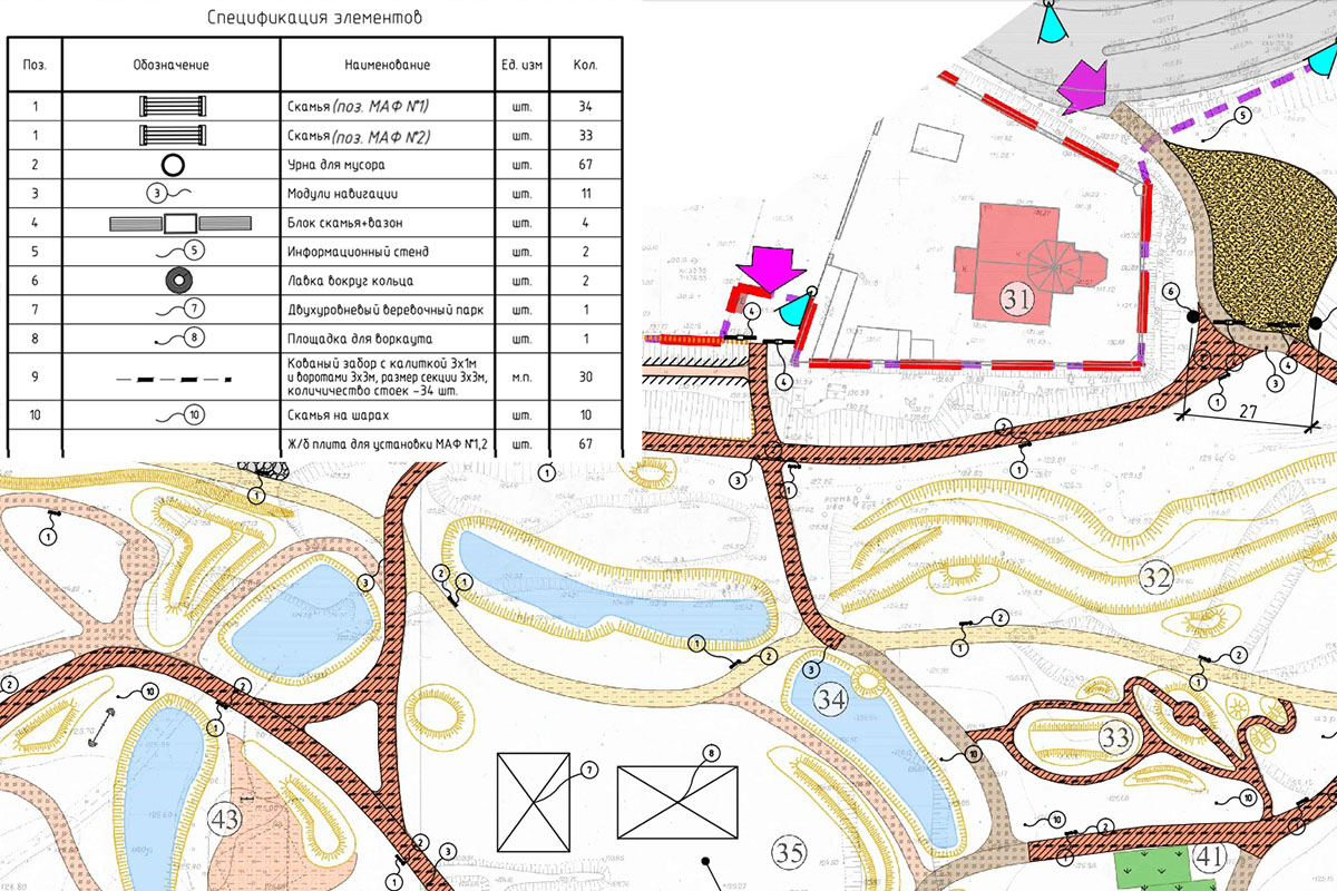 План ландшафтного парка в митино