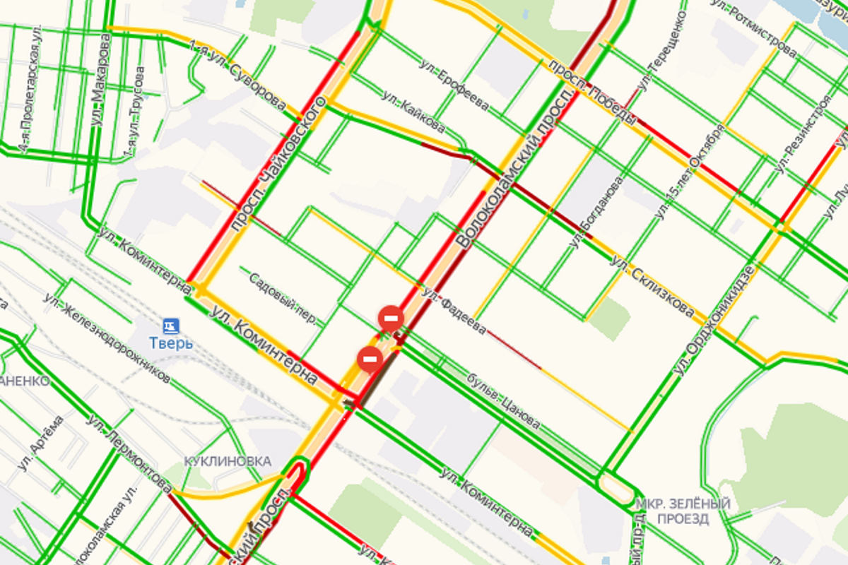 Карта твери волоколамский проспект