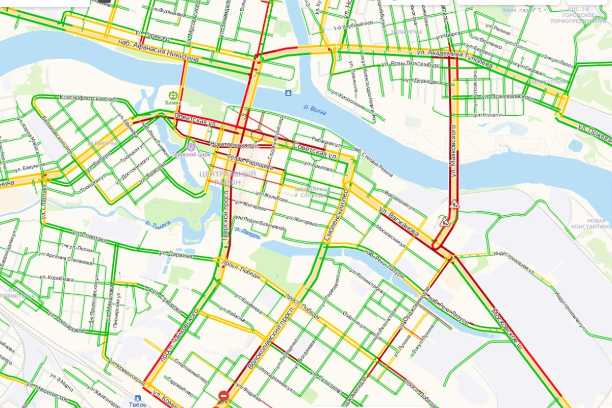 Пробки тверь карта сейчас
