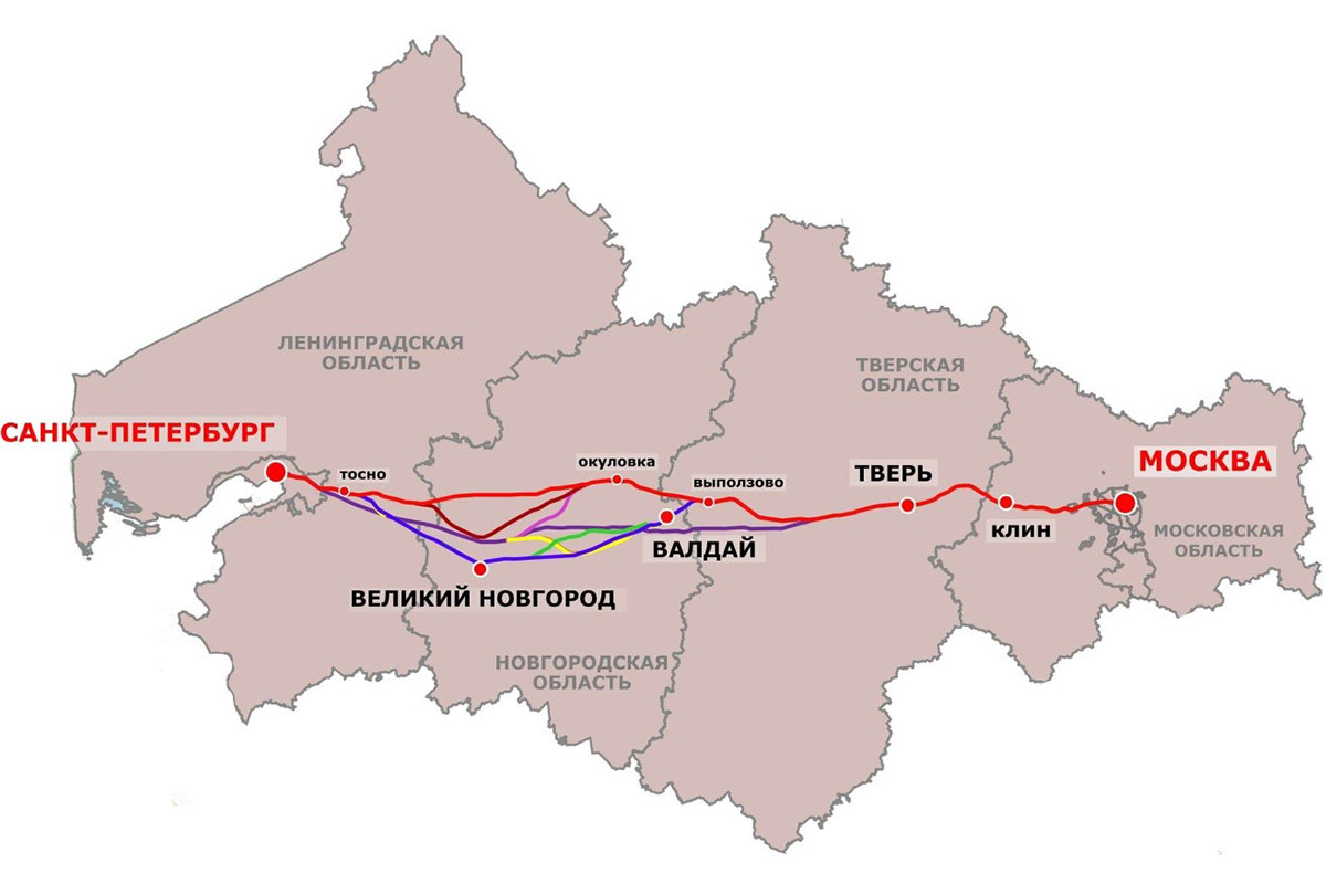 Карта ржд ленинградской области