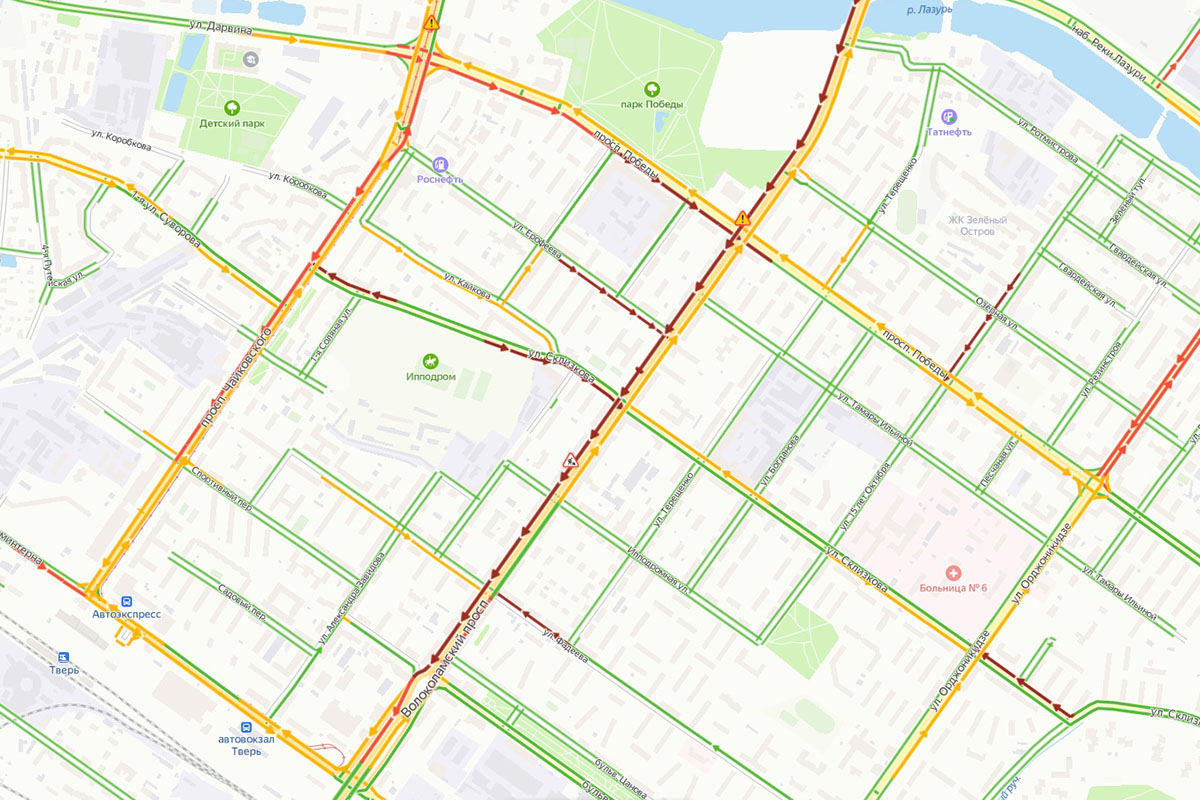 Карта твери волоколамский проспект. Пробки Тверь Волоколамский.