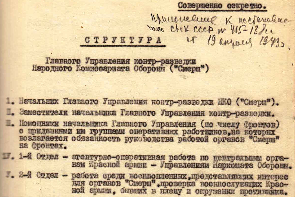 Совершенно секретно»: ФСБ России опубликовала документы о создании  контрразведки «Смерш» | Твериград