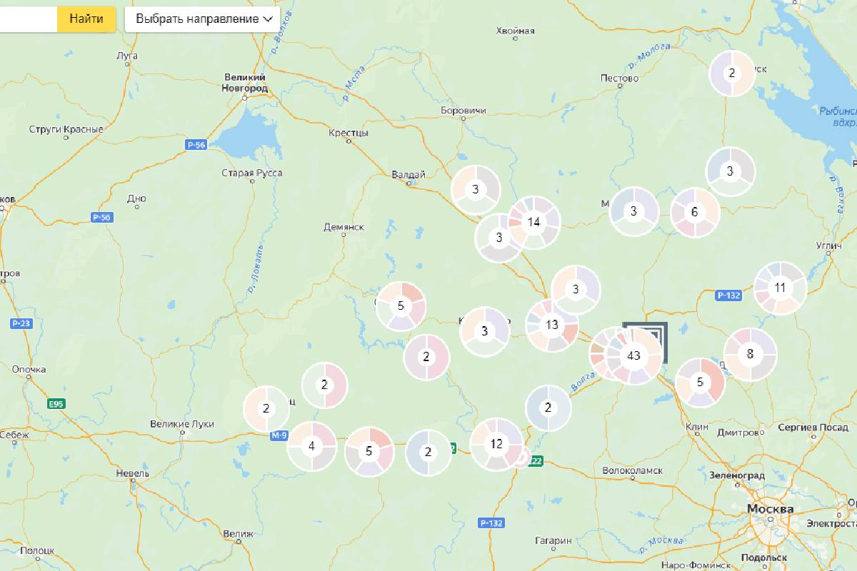 Карта тверской области навигатор